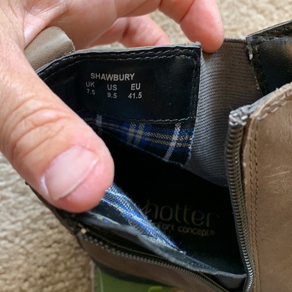 NWT Hotter Shawbury Wingtip Ankle Boot 9.5 Taupe Slip-On Comfort Concept Leather - Picture 12 of 14